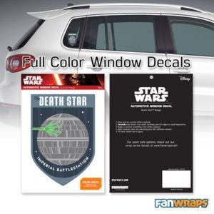 Death Star Badge Window Decal packaging