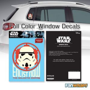 Enlist Now Stormtrooper Window Decal packaging