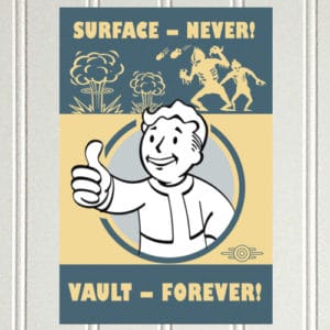 Fallout 4 Surface Never - Vault Forever Wall Tin