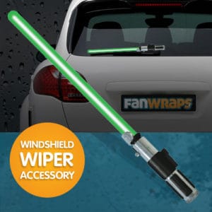Yoda Lightsaber Windshield Wiper Accessory on car