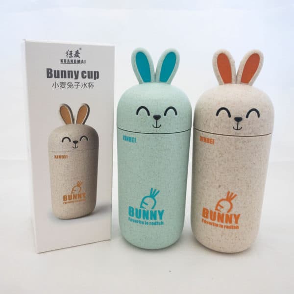 Cute Bunnies (Orange & Green) 13.5 oz. Travel Cups product and package