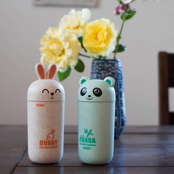 Cute Bunny & Panda (Orange and Green) 13.5 oz. Travel Cup