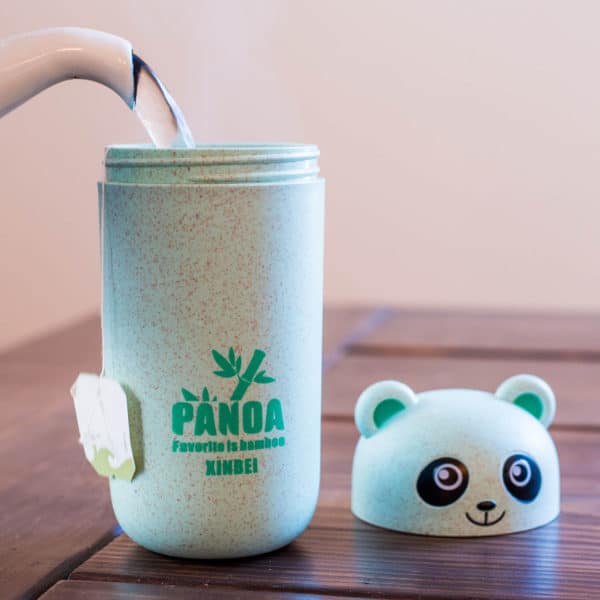 Cute Panda (Green) 13.5 oz. Travel Cup lifestyle