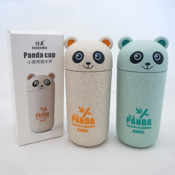 Cute Panda (Orange & Green) 13.5 oz. Travel Cups