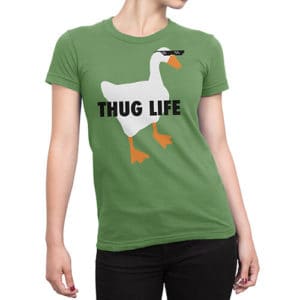 Thug Life Women's style crew neck green