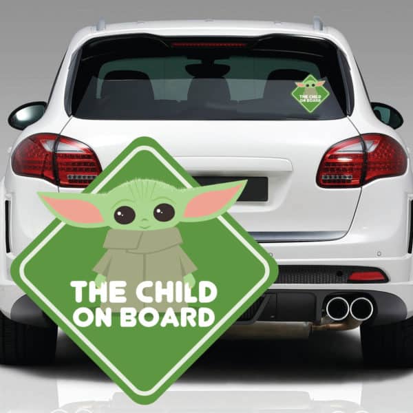 The Child on Board Window Decal on car