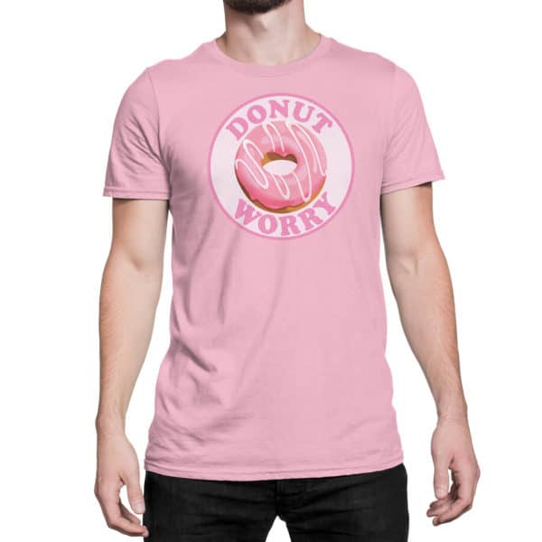 Donut Worry unisex style T shirt pink