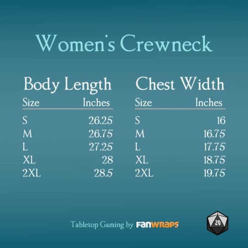 Women's Crewneck Sizing Chart