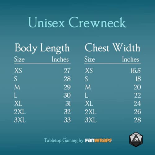 Unisex Crewneck Sizing Chart