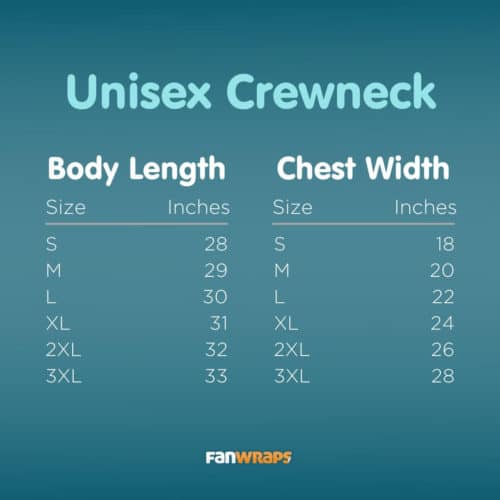 Men's Relaxed Crewneck size chart
