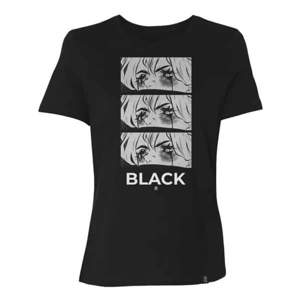 Black Manga Style t-shirt women's fit