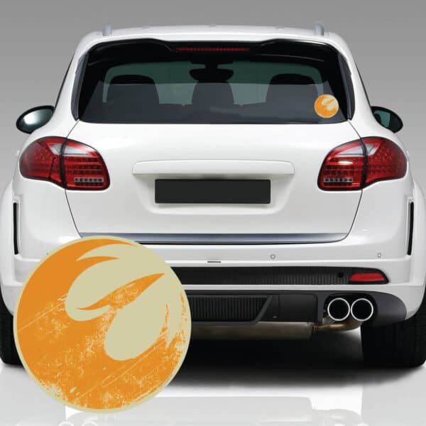 Star Wars Rebel Phoenix Logo on SUV - Orange on a tan background