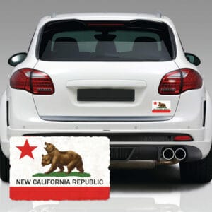 New California Republic Decal on white car.